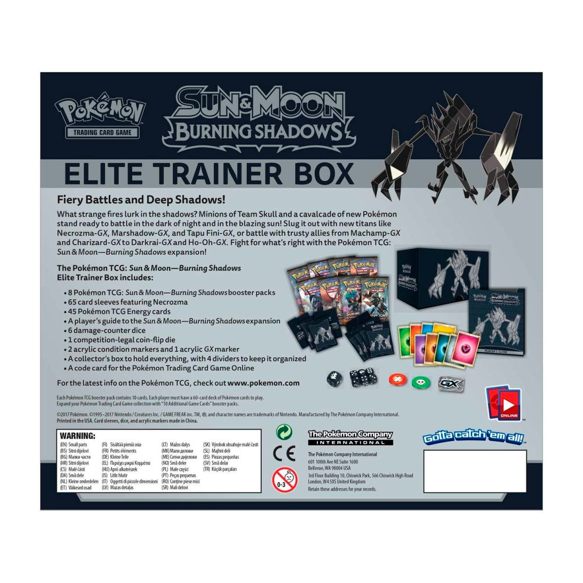 Pokemon TCG: Burning Shadows Elite Trainer Box