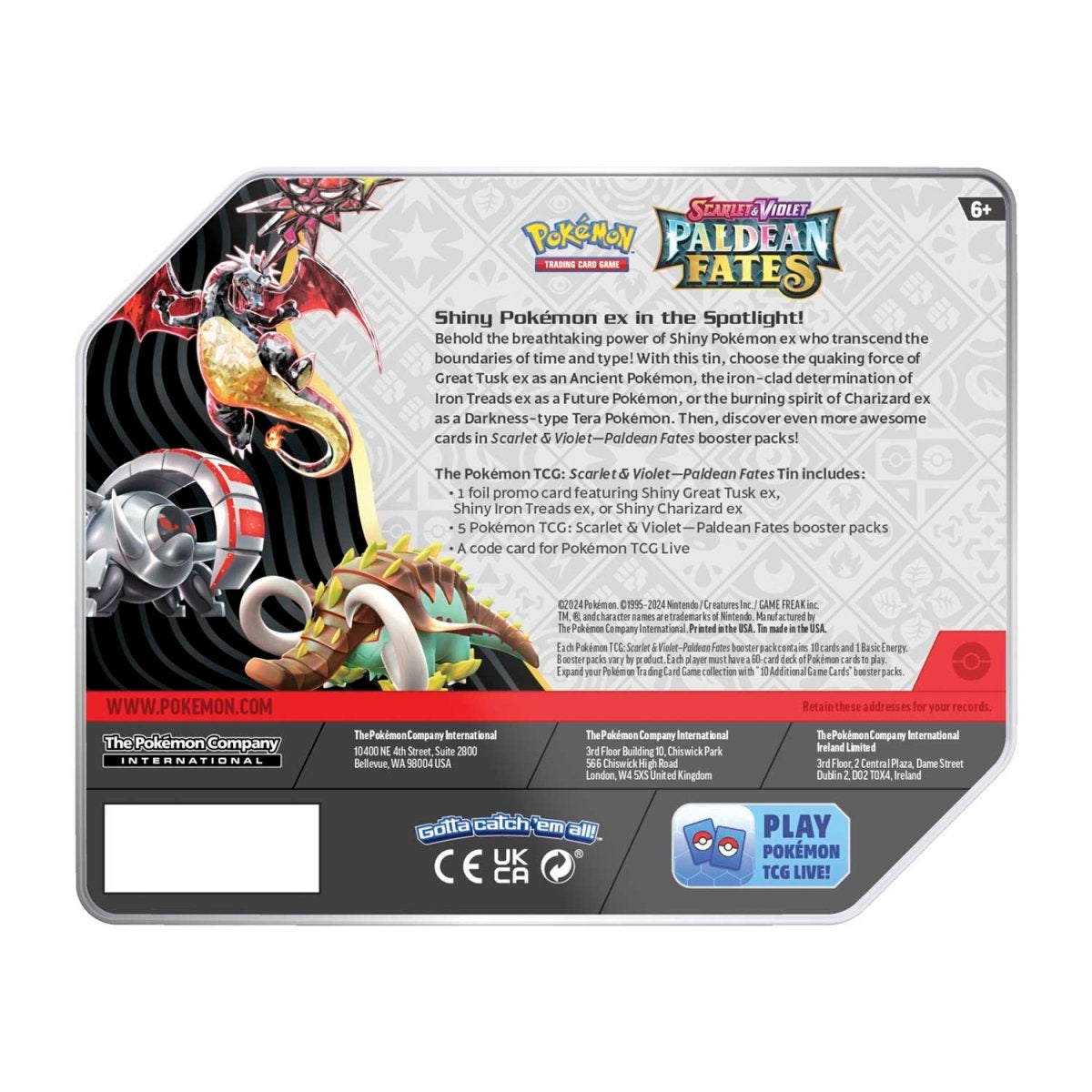Pokemon TCG: Paldean Fates Tin - Charizard ex