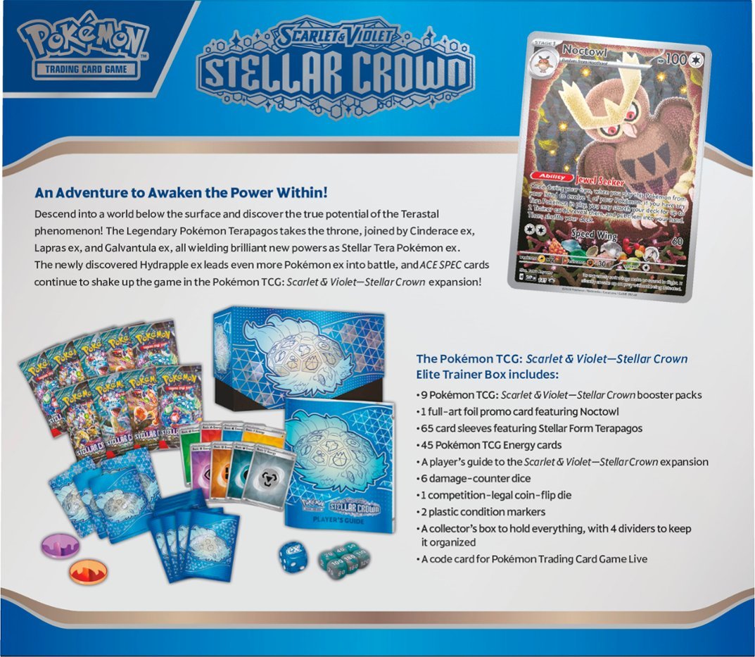 Pokemon TCG: Stellar Crown Elite Trainer Box - RIP LIVE OR SHIP SEALED