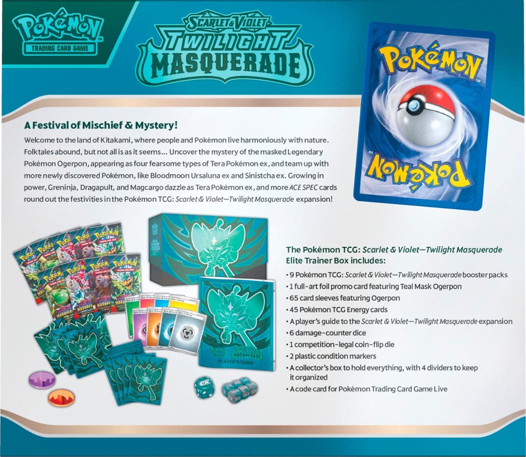Pokemon TCG: Twilight Masquerade Elite Trainer Box - RIP LIVE OR SHIP SEALED