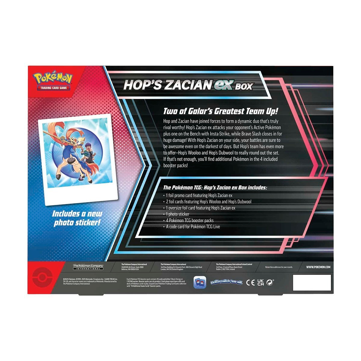 Pokemon TCG: Hop’s Zacian ex Box