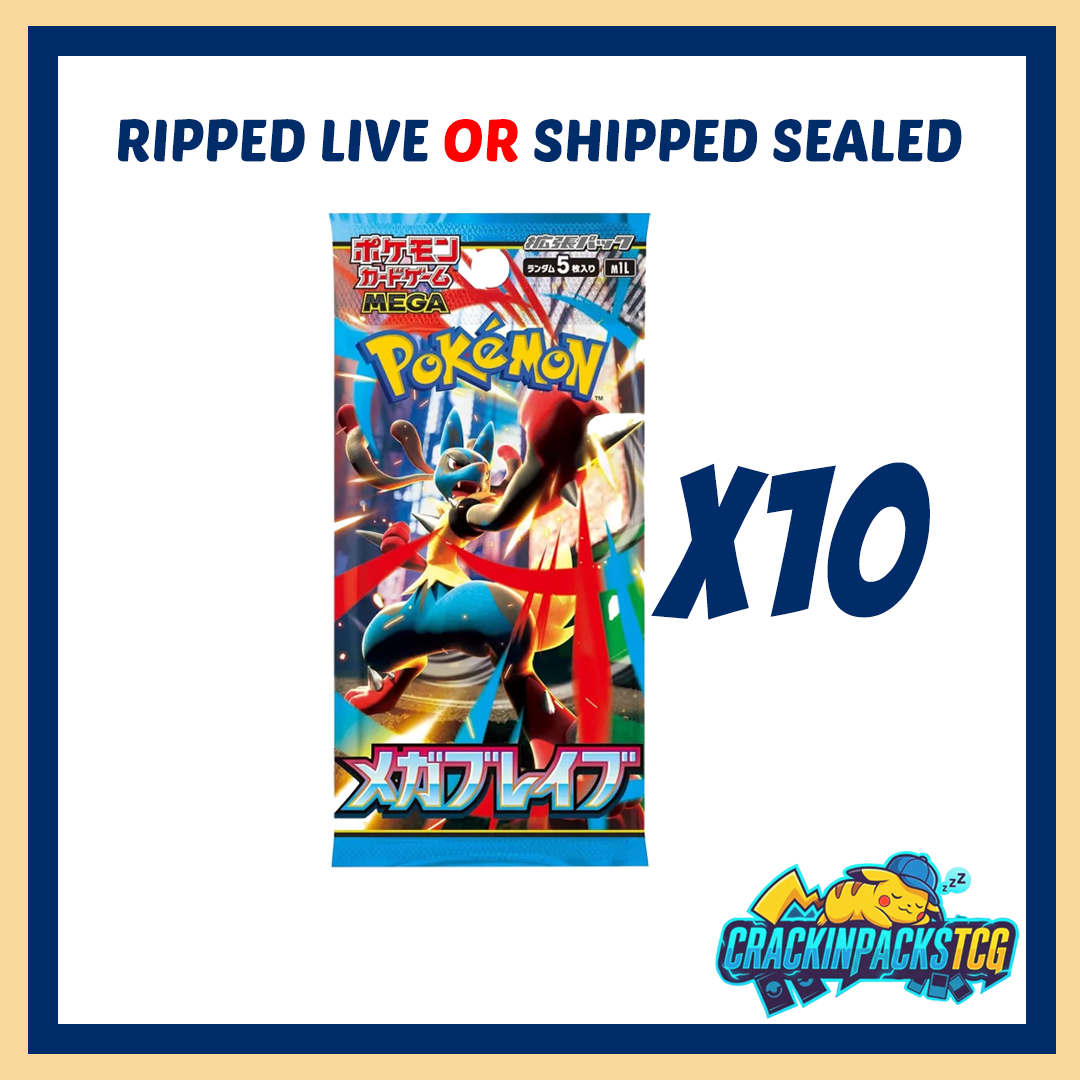 Pokemon TCG: Mega Brave - 10 Booster Packs **JAPANESE** (**Box Fresh**)