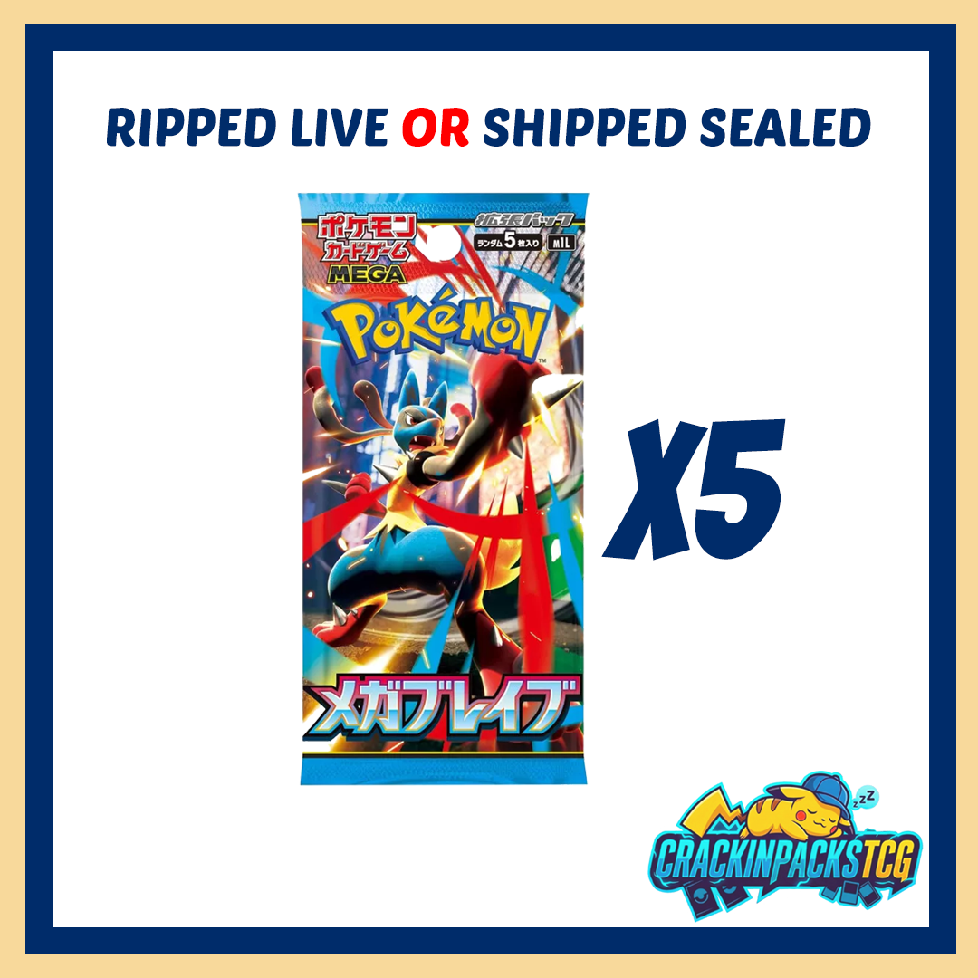 Pokemon TCG: Mega Brave - 5 Booster Packs **JAPANESE** (**Box Fresh**)