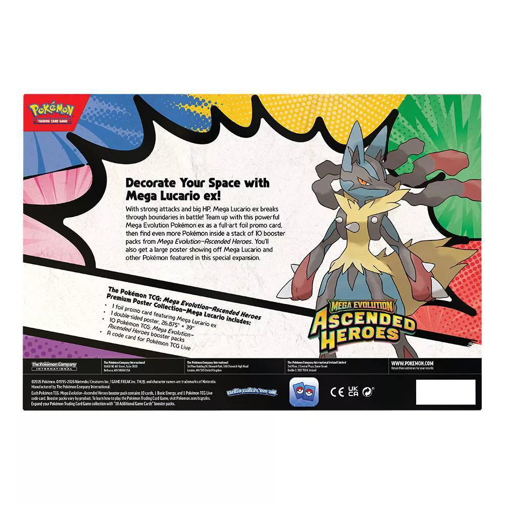 Pokemon TCG: Mega Lucario Ascended Heroes Premium Poster Collection