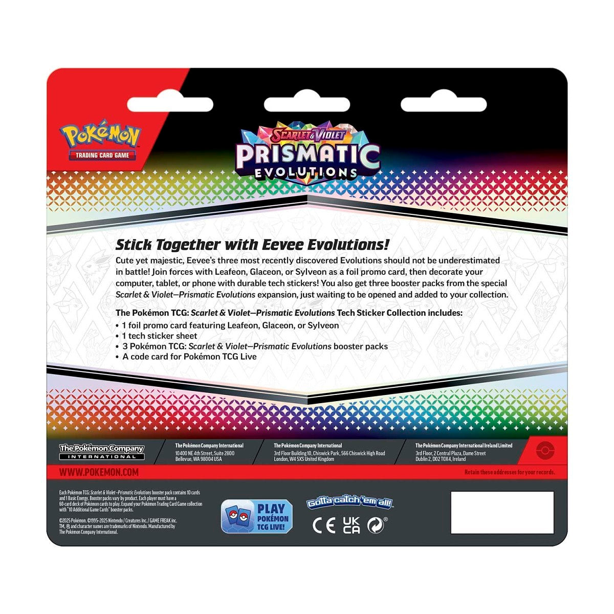 Pokemon TCG: Prismatic Evolutions Tech Sticker Collection